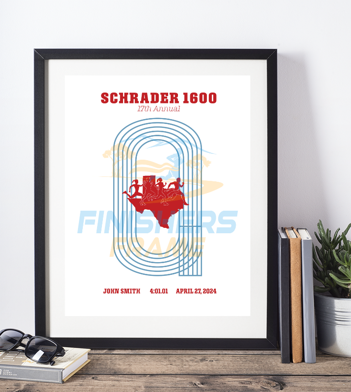 Framed Schrader Mile Custom Map Print